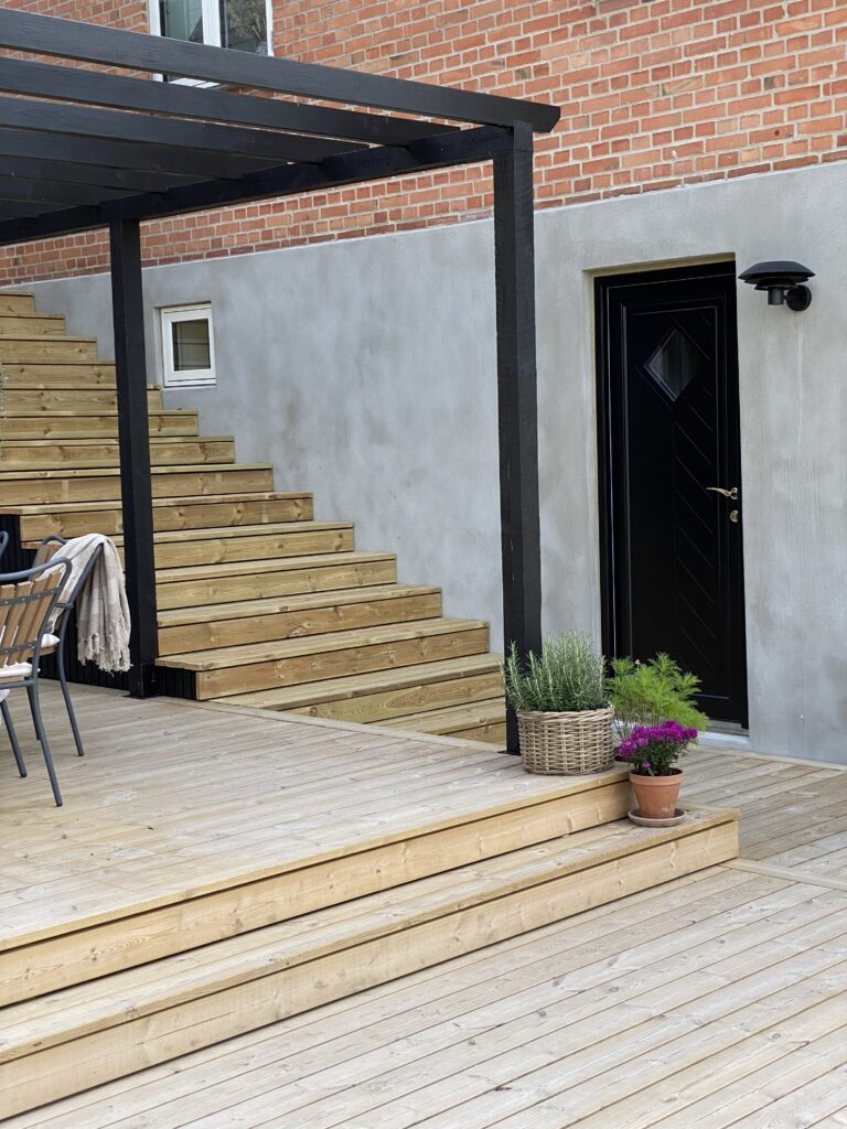 pergola terrasse trappe